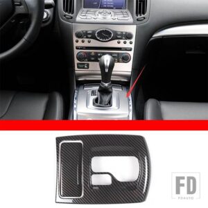 ABS カーボンインフィニティ G25 G37 2007-2013 カーセンターコントロールギアシフトパネルステアリングホイールトリムステッカーカーアクセサ - Style 3 For 2009-13