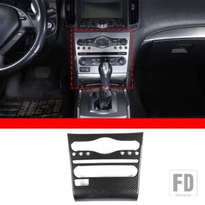 ABS カーボンインフィニティ G25 G37 2007-2013 カーセンターコントロールギアシフトパネルステアリングホイールトリムステッカーカーアクセサ - Style 1 For 2007-13