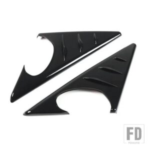 BMW ABS カーボン 3シリーズ E90 2005-2012 バックミラーサイドトライアングルスポイラートリム装飾ステッカーカーアクセサリー - Black
