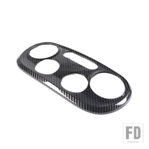 ABS 赤フィアット 500 2016-2023 カーエアコン調整スイッチ装飾フレームステッカーカーアクセサリー - Carbon Fibre