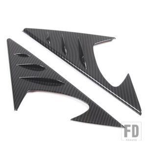 BMW X1 U11 2023-2024 ABS グロスブラックバックミラーサイドトライアングルスポイラートリム装飾ステッカーカーアクセサリー - Carbon Fibre