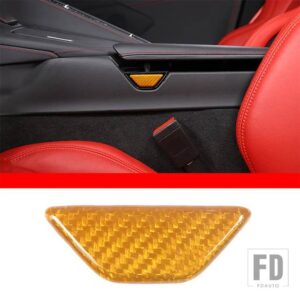 シボレー 左ハンドルカーボンスタイルアームレストボックススイッチカバーコルベット C8 2020-23 オートインテリアアクセサリー - Real carbon fiber3