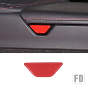 シボレー 左ハンドルカーボンスタイルアームレストボックススイッチカバーコルベット C8 2020-23 オートインテリアアクセサリー - ABS Red