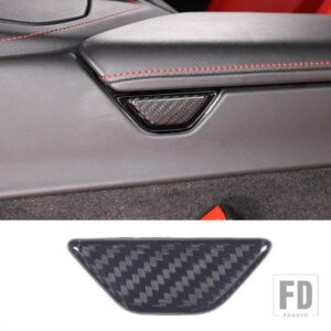 シボレー 左ハンドルカーボンスタイルアームレストボックススイッチカバーコルベット C8 2020-23 オートインテリアアクセサリー - Real Carbon Fiber