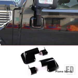 ハマー H2 2003-2009 ABS 黒外装ミラーカバーバックミラーベースシェル装飾カバーステッカー自動 - Style B Black