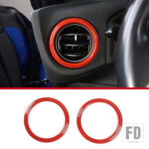 トヨタ スバル 86 GT86/ BRZ 2012-2020 ABS カーボンダッシュボードサイドエアベント装飾リングカバートリムカーアクセサリー - Style D Red