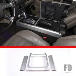 ハマー H2 2003-2007 ABS ダッシュボードサイドエアコンアウトレットフレーム装飾ステッカーインテリアアクセサリー - Style C Silver