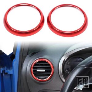 セアトレオン MK2 2008-2012 合金カーセンターコントロールサイドエアアウトレット装飾リングインテリアアクセサリー - Red