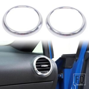 セアトレオン MK2 2008-2012 合金カーセンターコントロールサイドエアアウトレット装飾リングインテリアアクセサリー - Silver