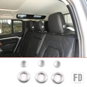 ランドローバー ABS クロームカーシートヘッド調整ボタンカバートリムディフェンダー 110 2020-2022 カーアクセサリー - Silver4
