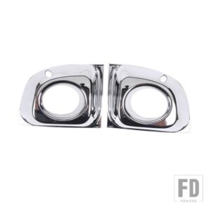 フィアット 500 2011-2015 ABS カーボン/フロントフォグランプ装飾フレームステッカー車外装アクセサリー - Bright Silver