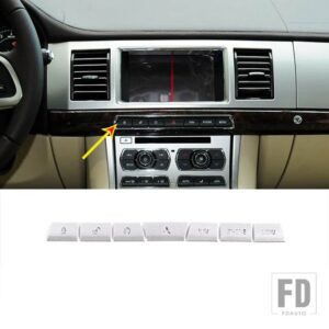 ジャガー XF 2012-15 合金中央制御空調マルチメディアボタン装飾ステッカーカーアクセサリー - Style A