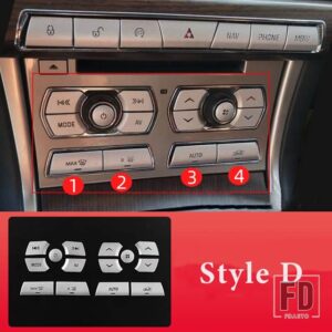 ジャガー XF 2012-15 合金中央制御空調マルチメディアボタン装飾ステッカーカーアクセサリー - Style D