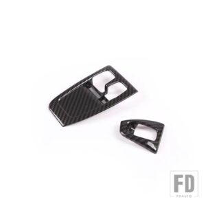 メルセデス ベンツスマート 451 フォーツー 2010-15 ABS カーボンドアガラスリフトボタンフレーム装飾ステッカーカーアクセサリー - Carbon Fiber