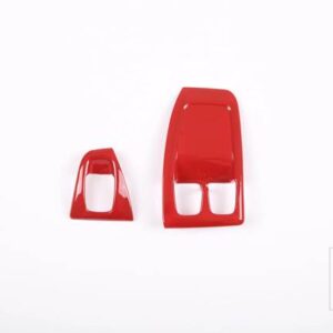 メルセデス ベンツスマート 451 フォーツー 2010-15 ABS カーボンドアガラスリフトボタンフレーム装飾ステッカーカーアクセサリー - Red