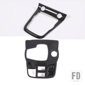 ジャガー ABS カーボン F-TYPE 2013-2024 センターコンソールギアシフト制御フレームギアシフトパネルカバーカーアクセサリー - 2pcs carbon fiber