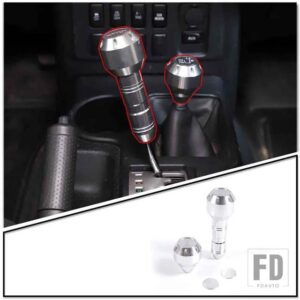 トヨタ FJ クルーザー 2007-2021 合金黒/赤シフトヘッドギアノブインテリアアクセサリー - Silver