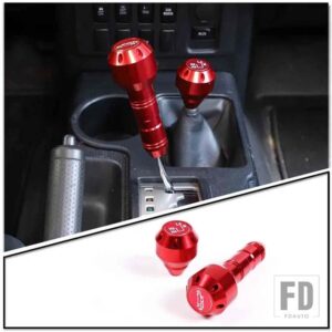 トヨタ FJ クルーザー 2007-2021 合金黒/赤シフトヘッドギアノブインテリアアクセサリー - Red