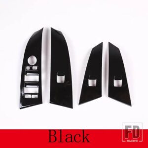 BMW ABS クロームウィンドウリフタースイッチボタン 5シリーズ E60 525LI 2004-2006 カーアクセサリー - Black