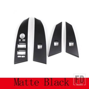 BMW ABS クロームウィンドウリフタースイッチボタン 5シリーズ E60 525LI 2004-2006 カーアクセサリー - Matte Black