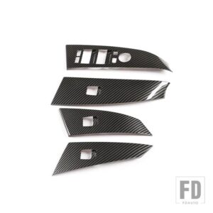 BMW ABS クロームウィンドウリフタースイッチボタン 5シリーズ E60 525LI 2004-2006 カーアクセサリー - Carbon Fiber