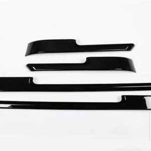 ランドローバー 4個 レンジローバーヴォーグ L405 2013-2017 黒光沢 ABS クローム室内ドア装飾ストリップトリムアクセサリー - Black