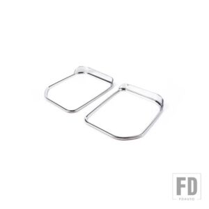 トヨタ FJ クルーザー 2007-2021 ABS ブラック/外装ミラー雨アイブロウフレーム装飾ステッカーカーアクセサリー - Silver