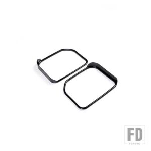 トヨタ FJ クルーザー 2007-2021 ABS ブラック/外装ミラー雨アイブロウフレーム装飾ステッカーカーアクセサリー - Black