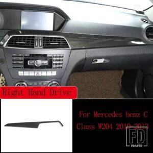 メルセデスベンツ カーボン内装トリムステッカー Cクラス W204 C180 C200 2007-2013 アクセサリー - 20 For RHD