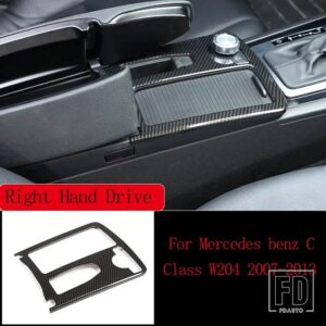 メルセデスベンツ カーボン内装トリムステッカー Cクラス W204 C180 C200 2007-2013 アクセサリー - 1 For RHD