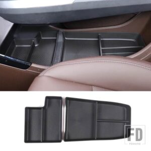 BMW X1 U11 2023-2024 TPE ブラックカーセンターコンソール水カップホルダー収納ボックスインテリアアクセサリー - 2pcs Style B