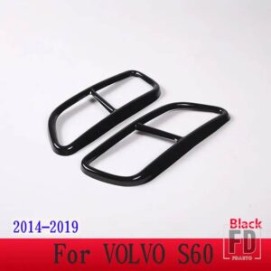 ボルボ XC60 S60 XC90 S90 V90 ステンレステールマフラーマフラー出力カバー装飾カバーカーアクセサリー - For S60 14-19 Black