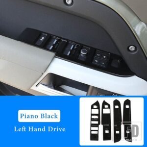 ランドローバー LHD RHD ABS ブラック/オークグレイン窓ガラスリフトスイッチボタントリムディフェンダー 90 110 2020-2024 カーアクセサリー - LHD Black