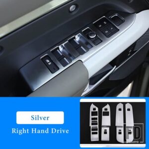 ランドローバー LHD RHD ABS ブラック/オークグレイン窓ガラスリフトスイッチボタントリムディフェンダー 90 110 2020-2024 カーアクセサリー - RHD Silver