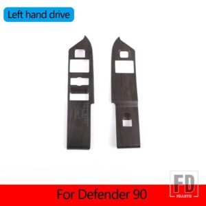ランドローバー LHD RHD ABS ブラック/オークグレイン窓ガラスリフトスイッチボタントリムディフェンダー 90 110 2020-2024 カーアクセサリー - LHD-Oak wood grain4