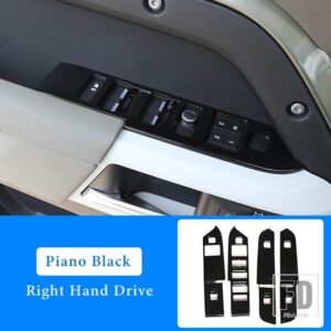 ランドローバー LHD RHD ABS ブラック/オークグレイン窓ガラスリフトスイッチボタントリムディフェンダー 90 110 2020-2024 カーアクセサリー - RHD Black