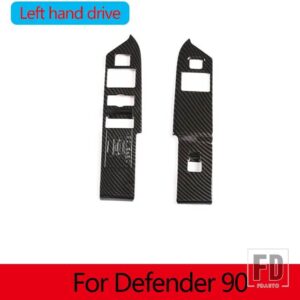 ランドローバー LHD RHD ABS ブラック/オークグレイン窓ガラスリフトスイッチボタントリムディフェンダー 90 110 2020-2024 カーアクセサリー - LHD - Carbon Fiber