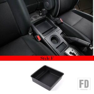 トヨタ LHD FJ クルーザー 2007-2021 黒センターコンソールギアサイド収納ボックス電話ボックスカーインテリアアクセサリー - Style F