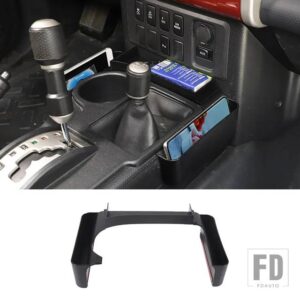 トヨタ LHD FJ クルーザー 2007-2021 黒センターコンソールギアサイド収納ボックス電話ボックスカーインテリアアクセサリー - Style G