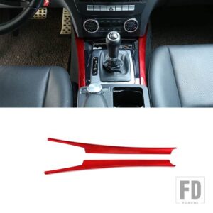 メルセデスベンツ 赤 Cクラス W204 C180 C200 2007-2013 ABS カーセンターコンソール装飾ストリップトリムアクセサリー - 2 red