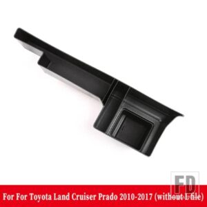 トヨタ ランドクルーザープラド FJ150 150 2010-2019 ABS 黒センターコンソールサイド収納ボックス多機能携帯電話トレイ - 2010-2017 No L gear