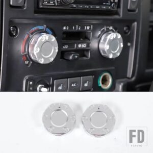 ランドローバー 合金カーエアコン音量調整ノブカバーディフェンダー 90 110 130 2004-2018 カーアクセサリー - Style B Silver