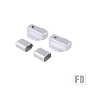 ランドローバー 合金カーエアコン音量調整ノブカバーディフェンダー 90 110 130 2004-2018 カーアクセサリー - Style A Silver