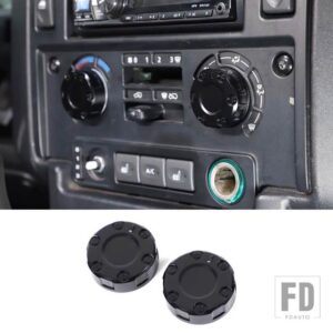 ランドローバー 合金カーエアコン音量調整ノブカバーディフェンダー 90 110 130 2004-2018 カーアクセサリー - Style B Black