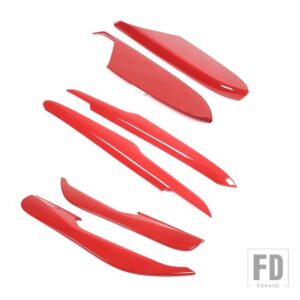 シボレー ABS 赤コルベット C8 スティングレイ Z51 Z06 2020-2023 ドア抗キックパネルカバートリムステッカーカーアクセサリー - 6pcs Red