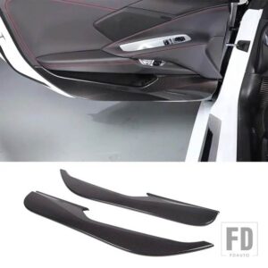 シボレー ABS 赤コルベット C8 スティングレイ Z51 Z06 2020-2023 ドア抗キックパネルカバートリムステッカーカーアクセサリー - 2pcs carbon fiber