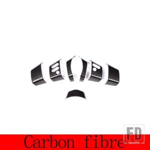 トヨタ FJ クルーザー 2007-2021 ABS マットブラック/カーボンステアリングホイールボタン装飾カバーステッカーカーアクセサリー - Carbon Fiber