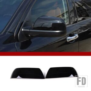 トヨタ タンドラクルーマックス 2008-2021 セコイア ABS 黒バックミラーサイドミラー飾るカバートリムステッカー外装 ACCESSORIE - Black