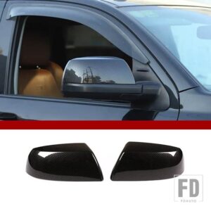 トヨタ タンドラクルーマックス 2008-2021 セコイア ABS 黒バックミラーサイドミラー飾るカバートリムステッカー外装 ACCESSORIE - Carbon Fiber