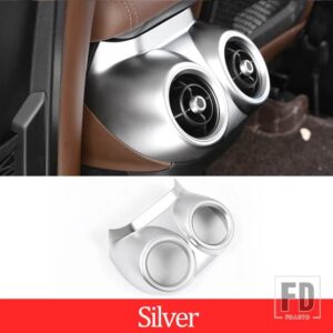 アルファロメオ STELVIO 2017-2020 ABS カーボンマットカーアクセサリーリア排気ベント装飾フレームカーアクセサリー - Style A Silver